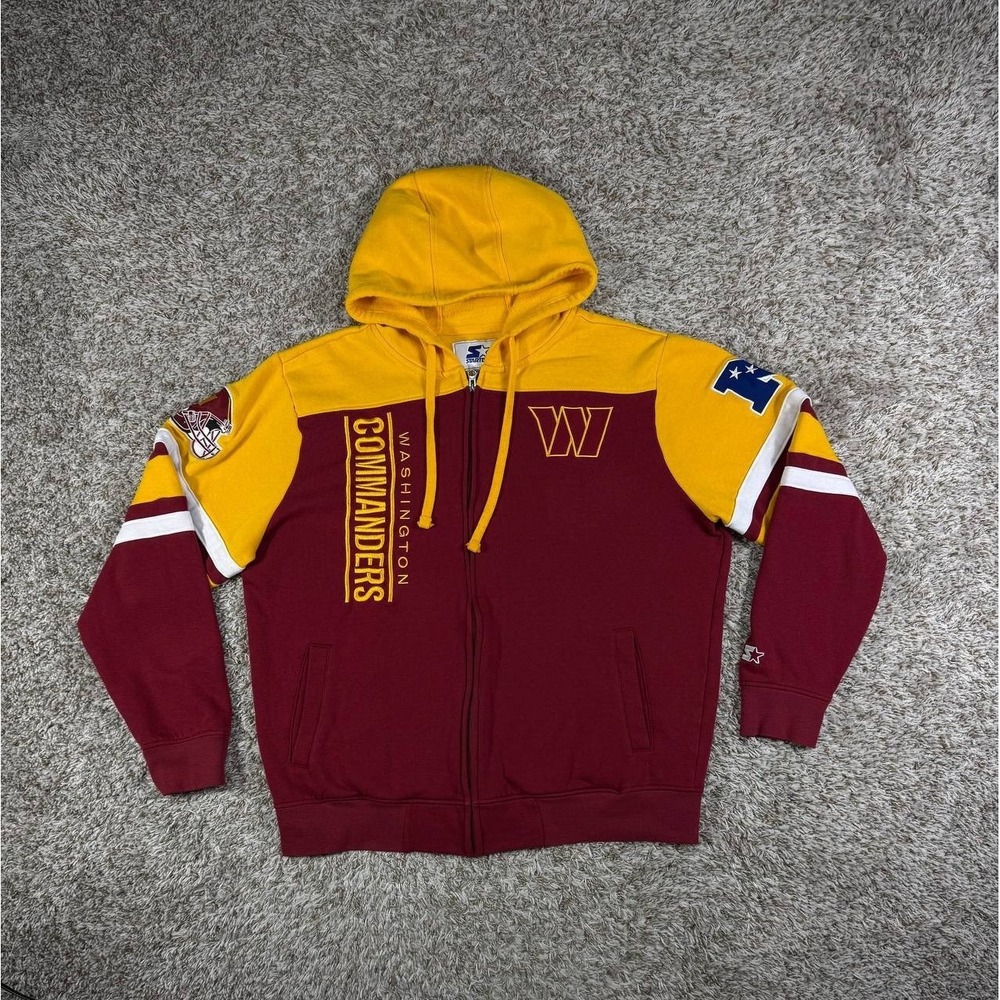 Starter Burgundy Washington Commanders Extreme Full-Zip Hoodie Size 2XL